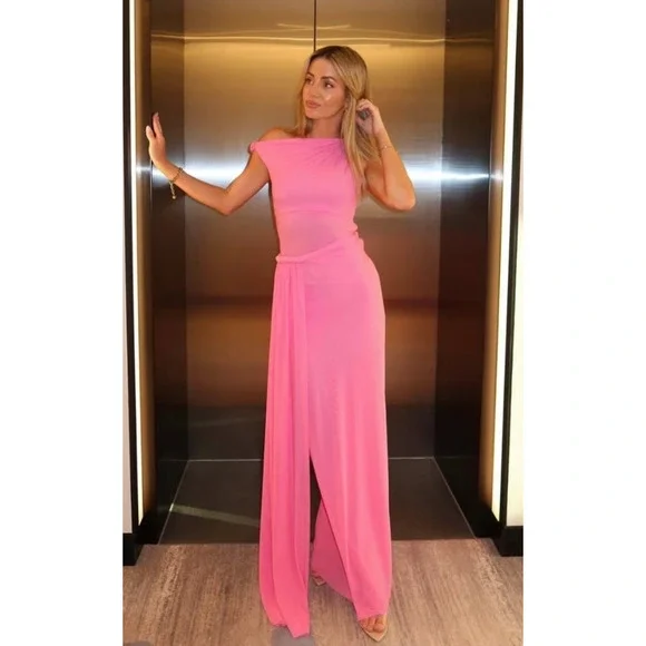 Misha THE 'SISAL' MESH DRESS Orchid Pink L